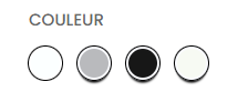 4 ronds de couleurs : blanc, gris, noir et beige